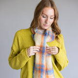 Free People Highland Plaid Skinny Scarf for Women in Ivory Combo