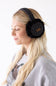 heathered knit band earmuffs with a faux fur ear piece