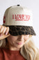 I Love You Sooo Much Trucker Hat for Women in Leopard/Tan