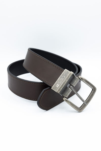 Leather Reversible Belt for Men in Brown/Black