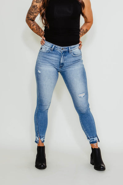 KanCan High Rise Frayed Hem Skinny Jeans for Women