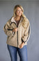 Katydid Sherpa Crochet Jacket for Women in Tan