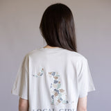 Local Girl Flora Dog and Moon T-Shirt for Women in Grey