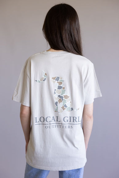 Local Girl Flora Dog and Moon T-Shirt for Women in Grey