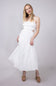 Ruffle Bodice Side Cut Out Dress for Women in White