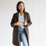 Love Tree Long Coat for Women in Espresso