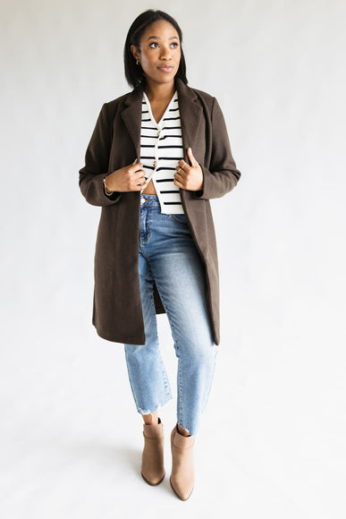 Love Tree Long Coat for Women in Espresso