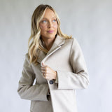 Love Tree One Button Long Coat for Women in Oatmeal