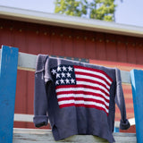 Miracle Knit American Flag Sweater for Women in Navy