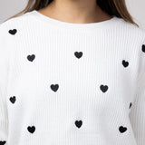 Miracle Heart Sweater for Women in Ivory/Black