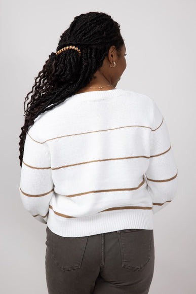 Miracle Striped Sweater for Women in White Caramel