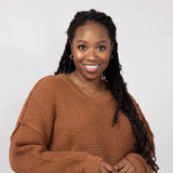 Miracle Waffle Cable Knit Sweater for Women in Camel