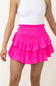 Mustard Seed Smocked Waist Ruffled Skort for Women in Pink