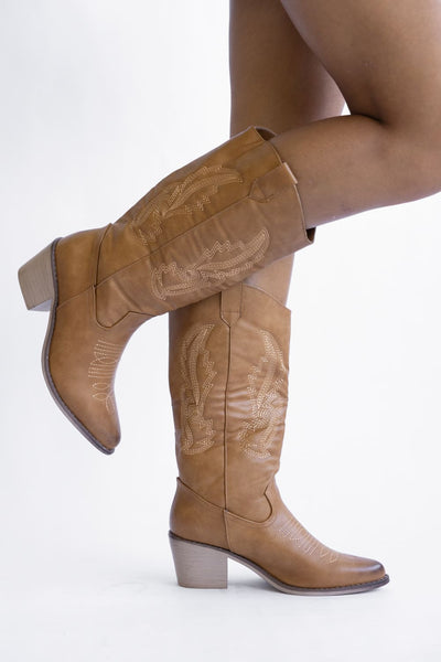 Pierre Dumas Wilder Western Tall Boots for Women in Natural