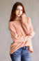 Pinstriped Long Sleeve Sweater for Women in Terracotta