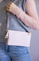 Gingham Crossbody Wristlet for Women in Pink