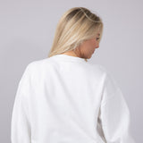 1897 Active Merry and Bright Fleece Embroidered Fleece Sweatshirt for Women in White