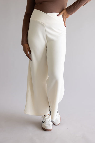 Simply Southern Wide Leg Lounge Pants for Women in Pearl
