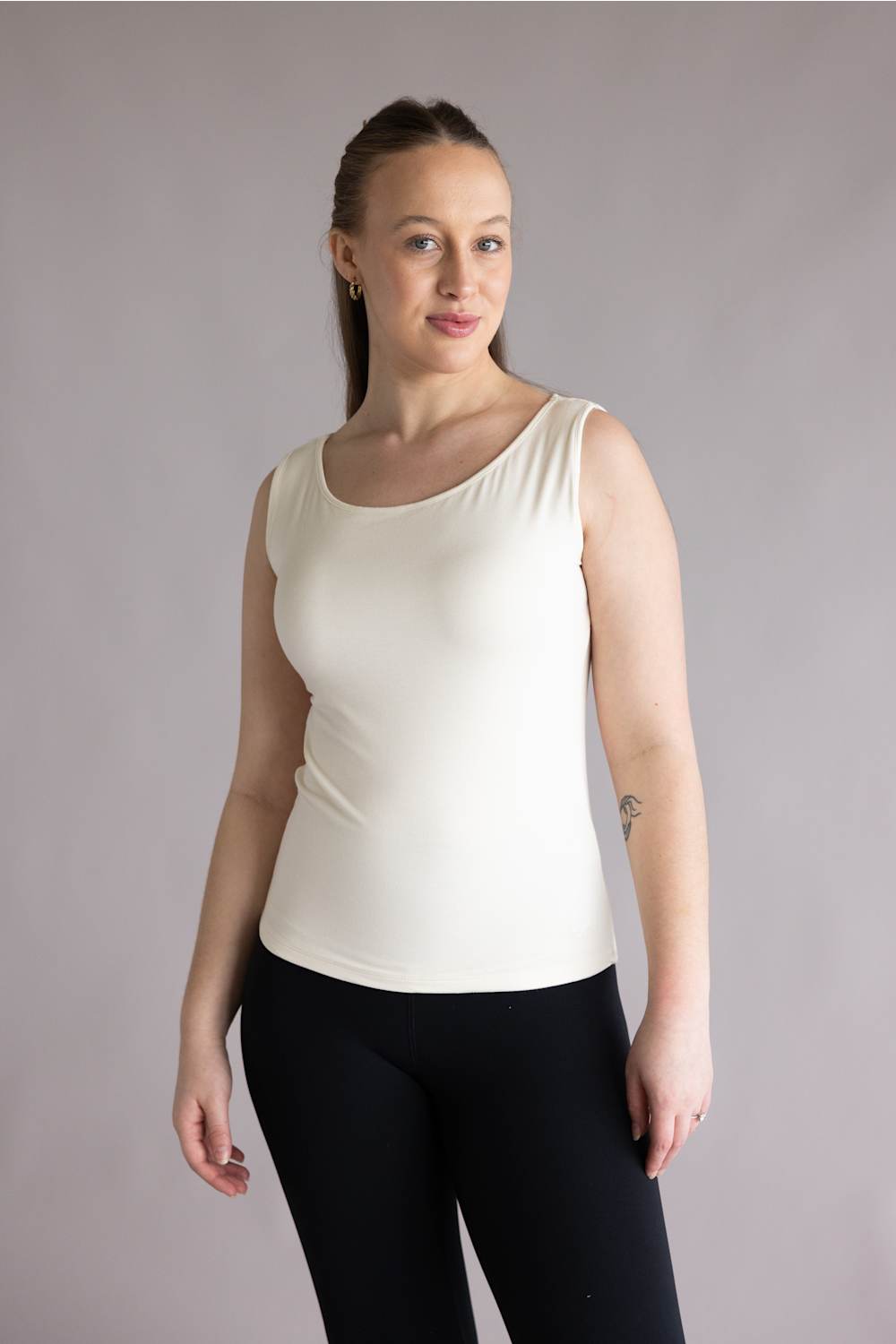 Simply Southern Double Layer Tank Top for Women in Pearl | PP-0126