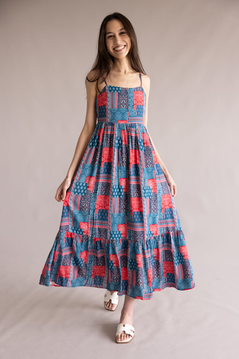 Simply Southern Red & Blue Patchwork Dress