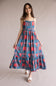Simply Southern Prim and Coastal Tiered Dress for Women in Blue and Red