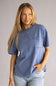 Mineral Wash Pocket T-Shirt for Women in Blue