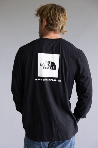 The North Face Box Graphic Long Sleeve T-Shirt for Men in Black