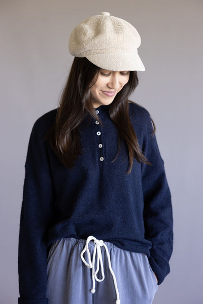 Piper Henley Shirt for Women in Navy