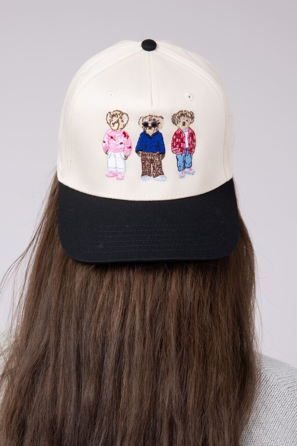 Teddy Bears Trucker Hat for Women in Black/Tan | KDC-BC-1155  display picture 3