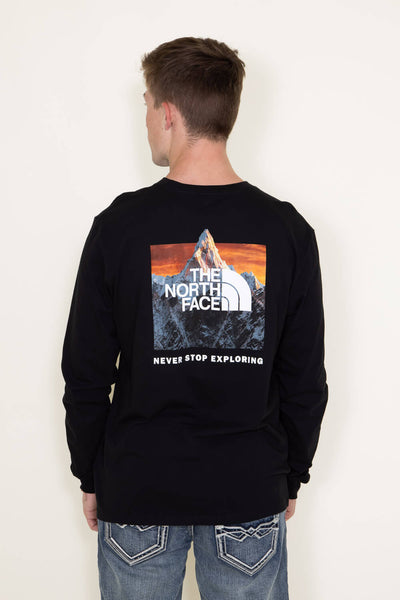 The North Face Long Sleeve Box NSE T-Shirt for Men in Black