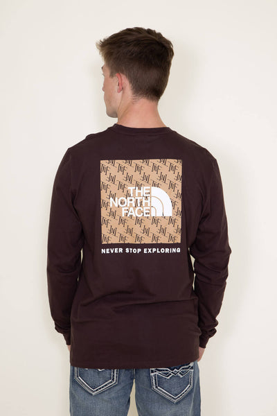 The North Face Long Sleeve Box NSE T-Shirt for Men in Brown