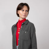 Thread & Supply Lewis Soft Luxe Button Up Shirt for Women in Black Olive