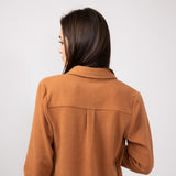 Thread & Supply Lewis Soft Luxe Button Up Shirt for Women in Pecan Heather