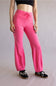 Tie Waist Bubble Flare Leggings for Women in Flamingo Pink