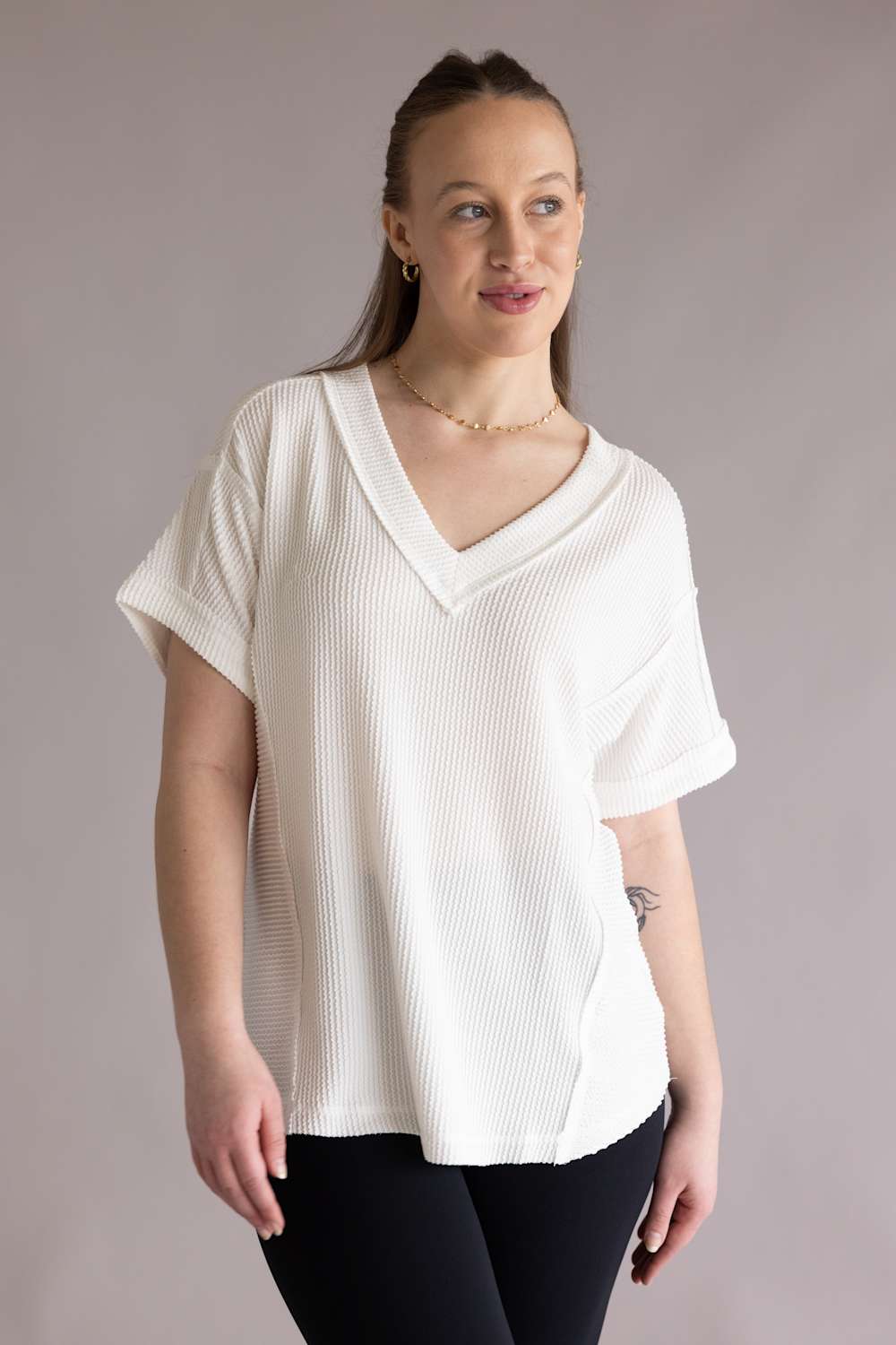 Urban Rib Top for Women in Off White | NT12075-OFFWHITE – Glik's