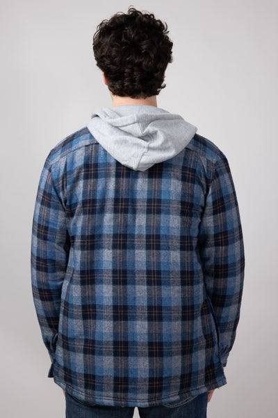 Weatherproof Vintage Sherpa Lined Hooded Shirt Jacket for Men in Blue – Glik's Weatherproof Vintage Sherpa Lined Hooded Shirt Jacket for Men in Blue – Glik's
