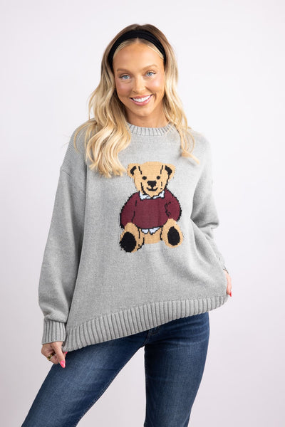 Wishlist Bear Sweater for Women in Grey