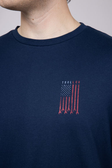 Troll Co Dirty Hands Clean Money Flagship T-Shirt for Men in Navy
