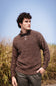 1897 Original ¼ Mock Neck Button Sweater for Men in Brown