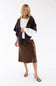 Aaron & Amber A-Line Satin Midi Skirt for Women in Brown | AJS5484-BROWN