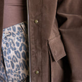 Aaron & Amber Suede Barn Jacket for Women in Brown