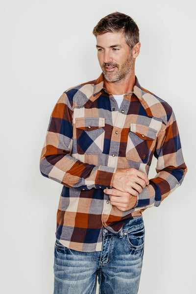 Ariat Haider Retro Fit Flannel Shirt for Men in Brown