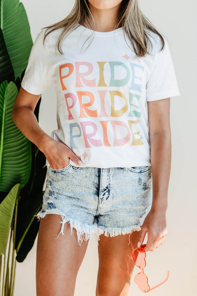 Pride Repeat Graphic T-Shirt for Women in White