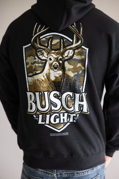 Busch Buck Shield Graphic Sweatshirt for Men in Black