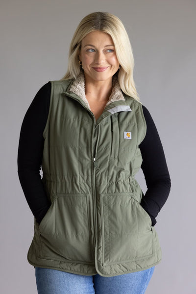 Carhartt Rain Defender Lightweight Insulated Vest for Women in Green