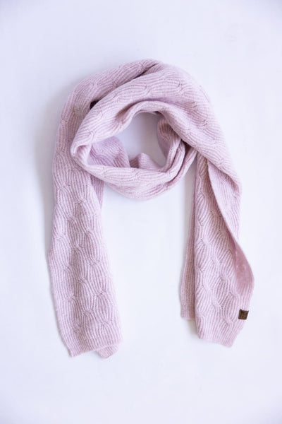 C.C. Chain Link Knitted Scarf for Women in Rose