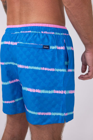 Chubbies Embossed Classic Swim Trunks 5.5” Shorts for Men in Blue Stripe