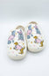 dog wearing pajamas design on comfortable sherpa house slippers