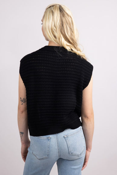 Elan Cap Sleeve Cardigan for Women in Black