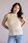 Elan Open Knit Sweater Tank for Women in Sand